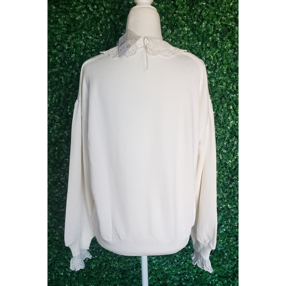 4. J.Crew Lace-collar crewneck sweatshirt - Picture 7 of 9